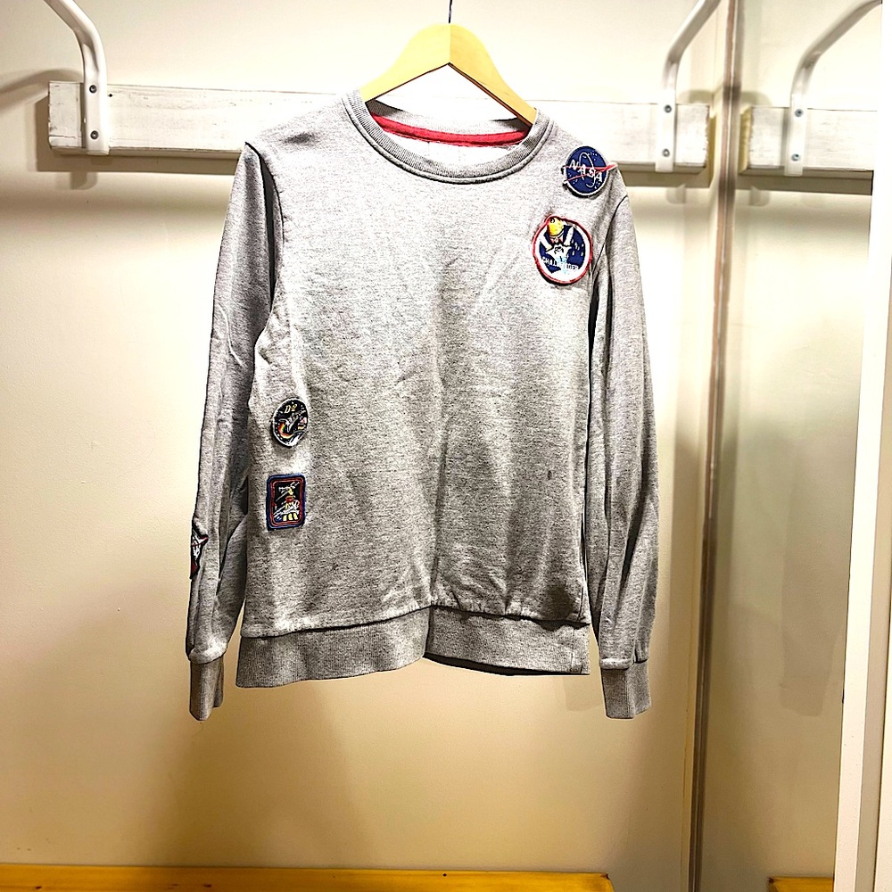 Jack & Jones Crew Neck Sweater embellished with NASA and space mission badges